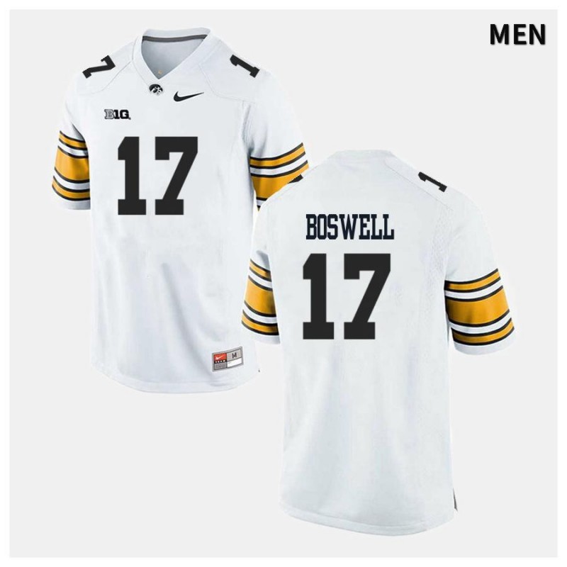 Men's Iowa Hawkeyes NCAA #17 Cedric Boswell White Authentic Nike Alumni Stitched College Football Jersey VJ34G30WO